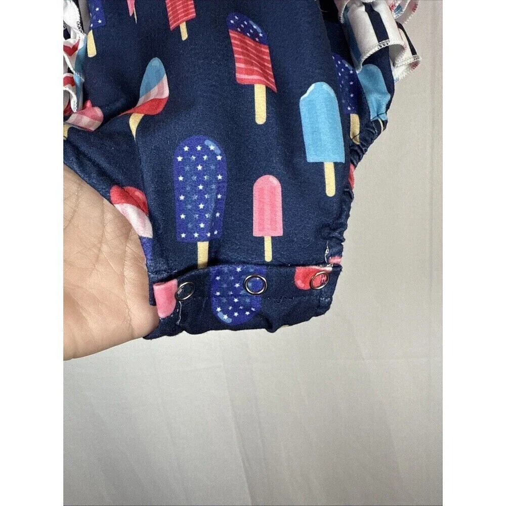 Pete And Lucy Popsicle Print Romper Size 12-18 M Preowned